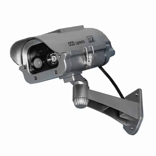 5” Silver IR Dummy Security Camera - Realistic and Effective Deterrent