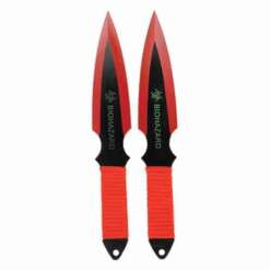 2 Piece Throwing Knife Red Color BioHazard