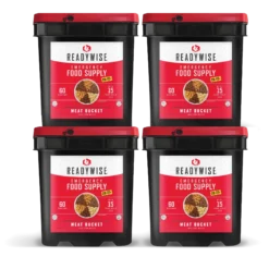 240 Serving Meat Package Includes: 4 Freeze Dried Meat Buckets