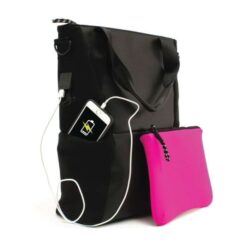 Bulletproof Tote Bag with Power Bank and Charging Ports