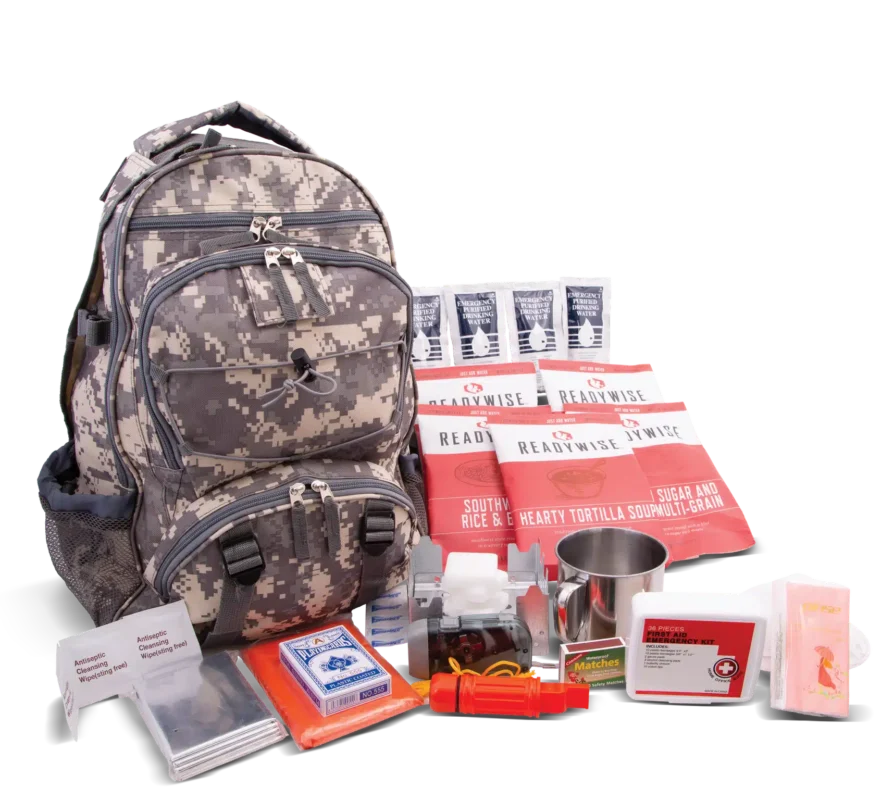  Red 64-Piece Survival Backpack