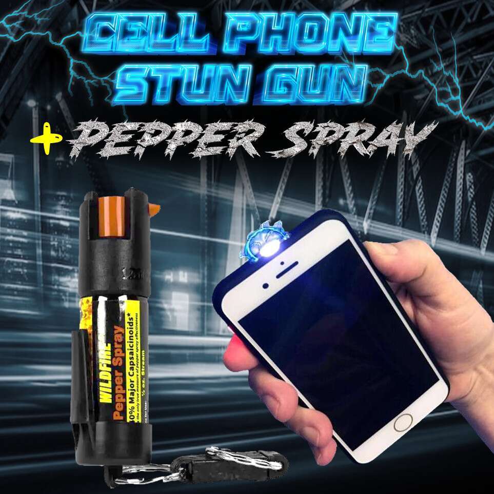 Cell Phone Stun Gun + Pepper Spray Bundle - Save 20%