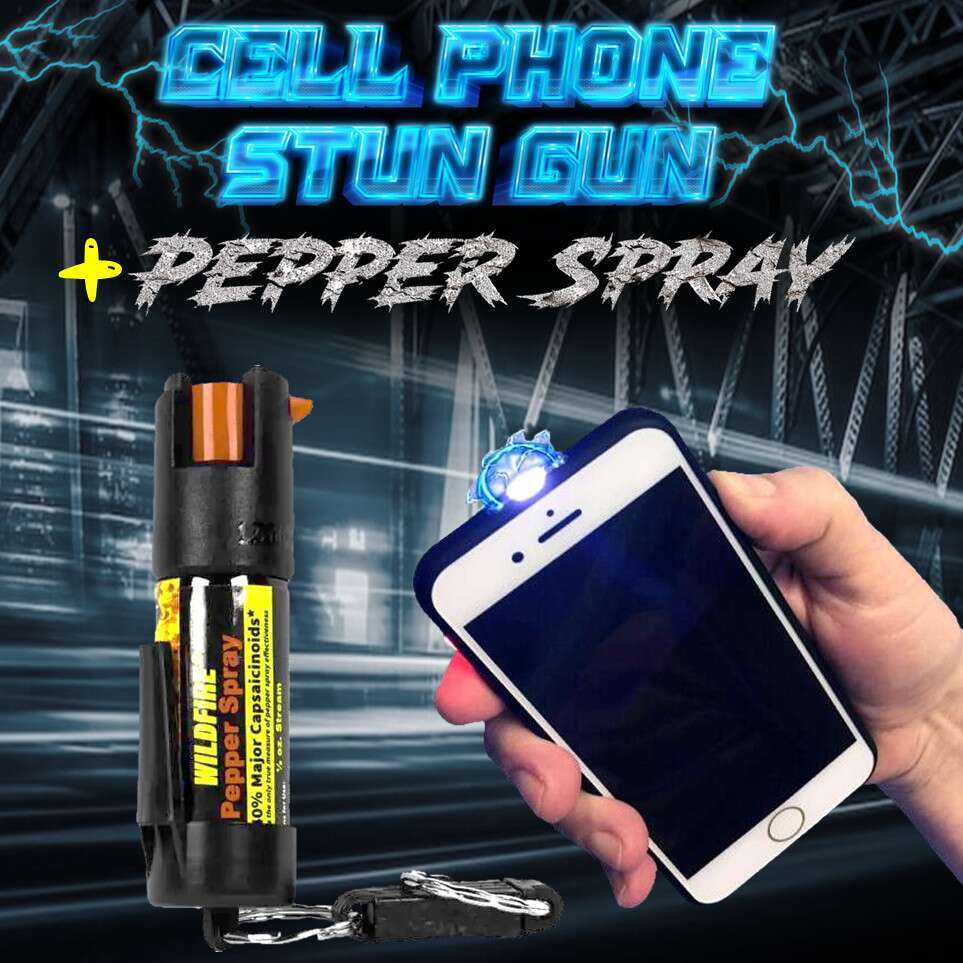 Cell Phone Stun Gun + Pepper Spray Bundle Save 20