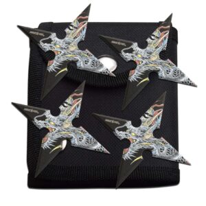 4-INCH 4 Points Throwing Stars with Pouch - 4 Pack