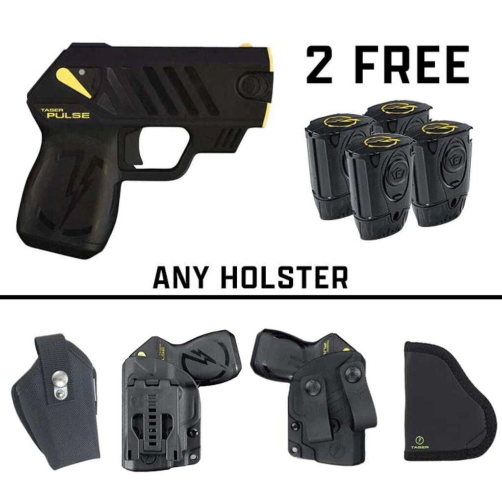 TASER Pulse Subcompact Shooting Stun Gun With Holster And 2 Cartridges - A Blowout Bundle