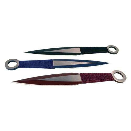 4 Piece Throwing Knife Assorted, red, blue, gold, green Color
