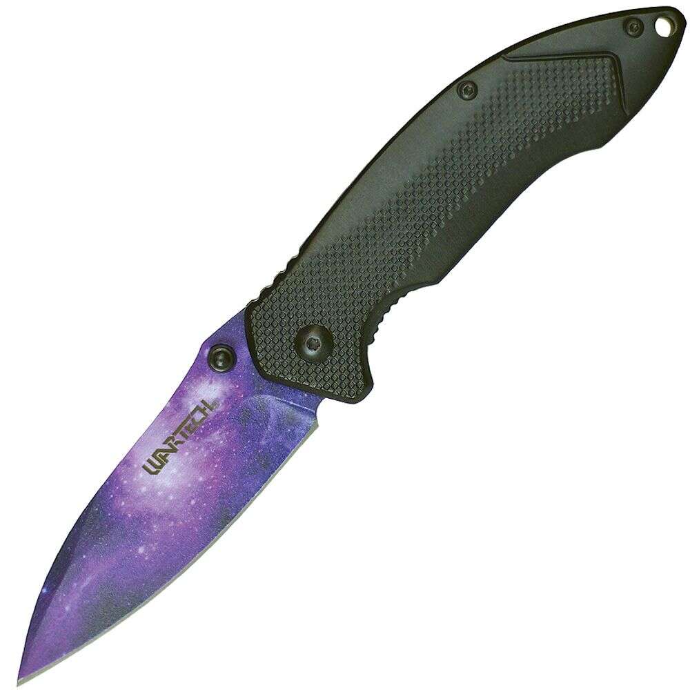 Assisted Open Pocket Knife Galaxy Design Purple