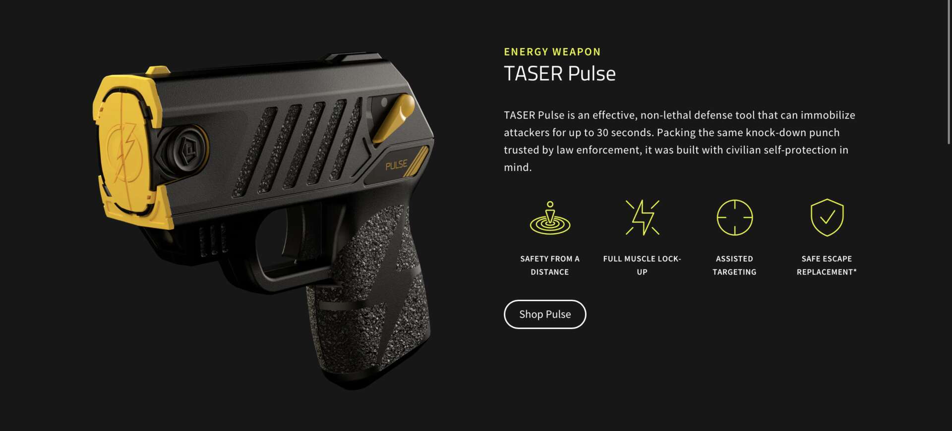 TASER Pulse Subcompact Shooting Stun Gun With Holster And 2 Cartridges – A Blowout Bundle