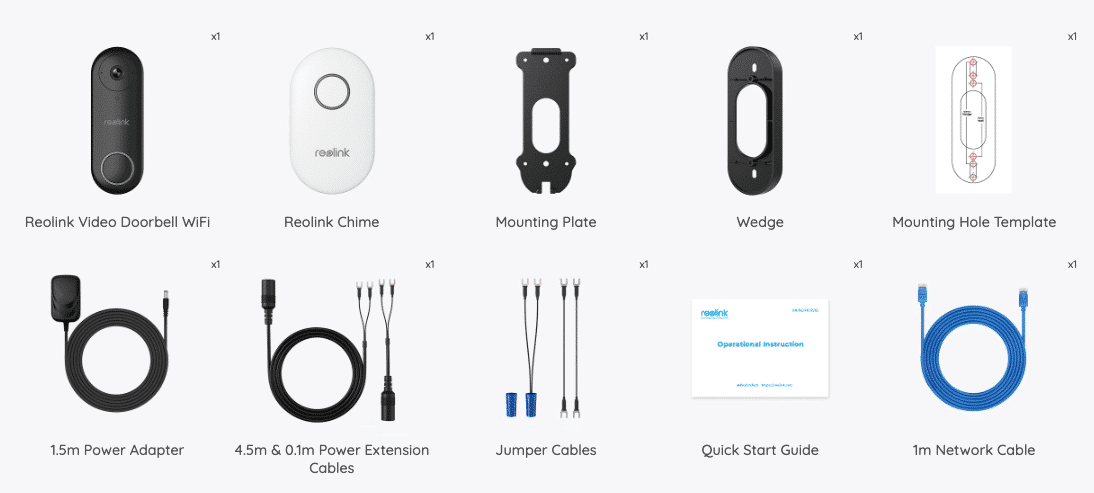 Smart 2K+ Wired WiFi Video Doorbell with Chime - Reolink