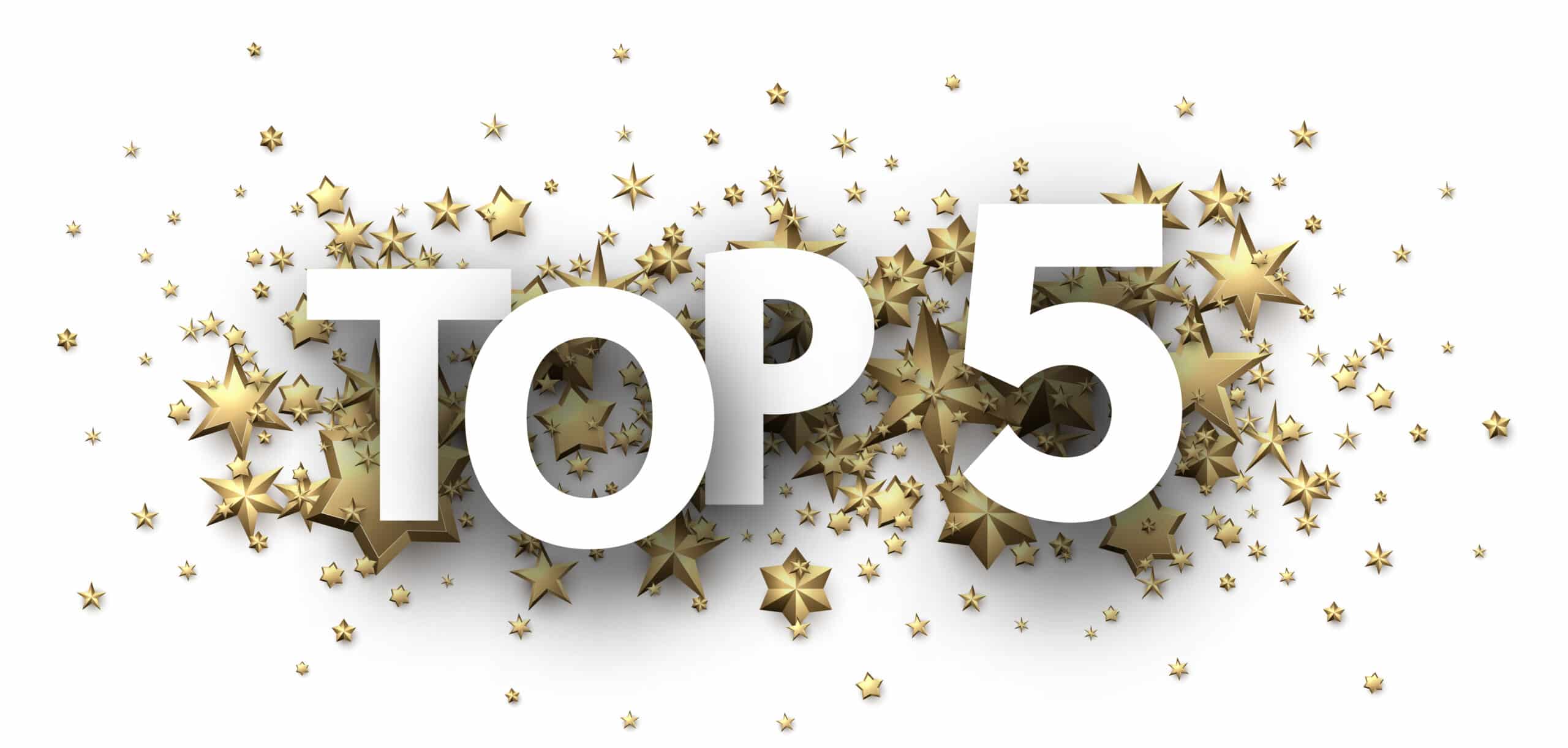 Top 5 sign with gold stars