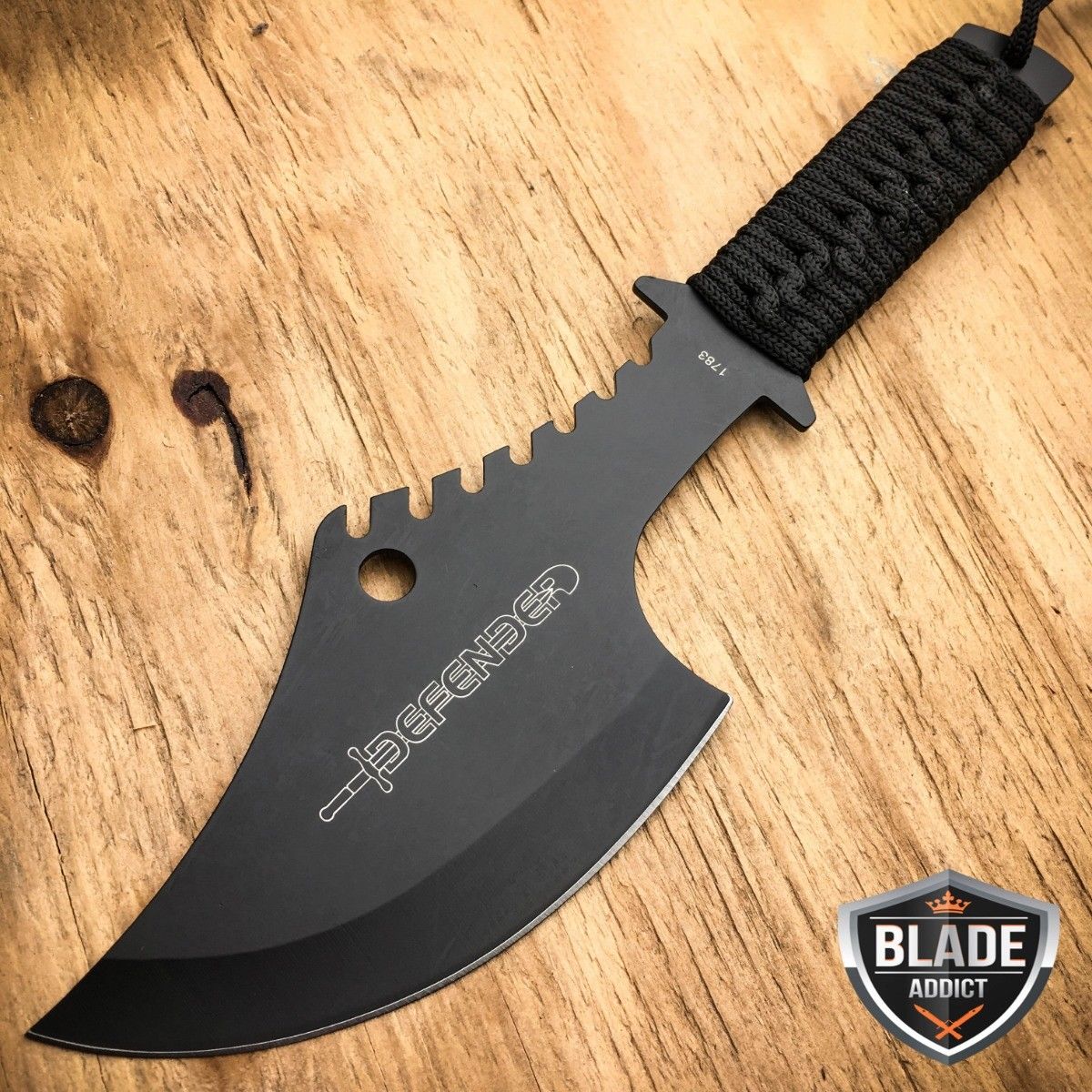 10" Fixed Blade Tactical Survival Axe Hunting Knife Hatchet Skinner Camping