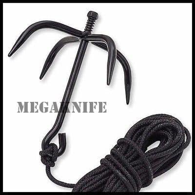 SWAT Black Tactical Folding Climbing Ninja Grappling Hook - New w/Nylon Rope