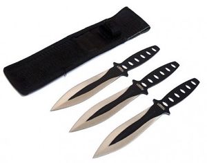 3 Pc 8" Ninja Tactical Combat Naruto Kunai Throwing Knife Set w/ Sheath Hunting