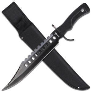 17" Tactical Hunting Rambo Fixed Blade Knife Machete Bowie w/ Sheath