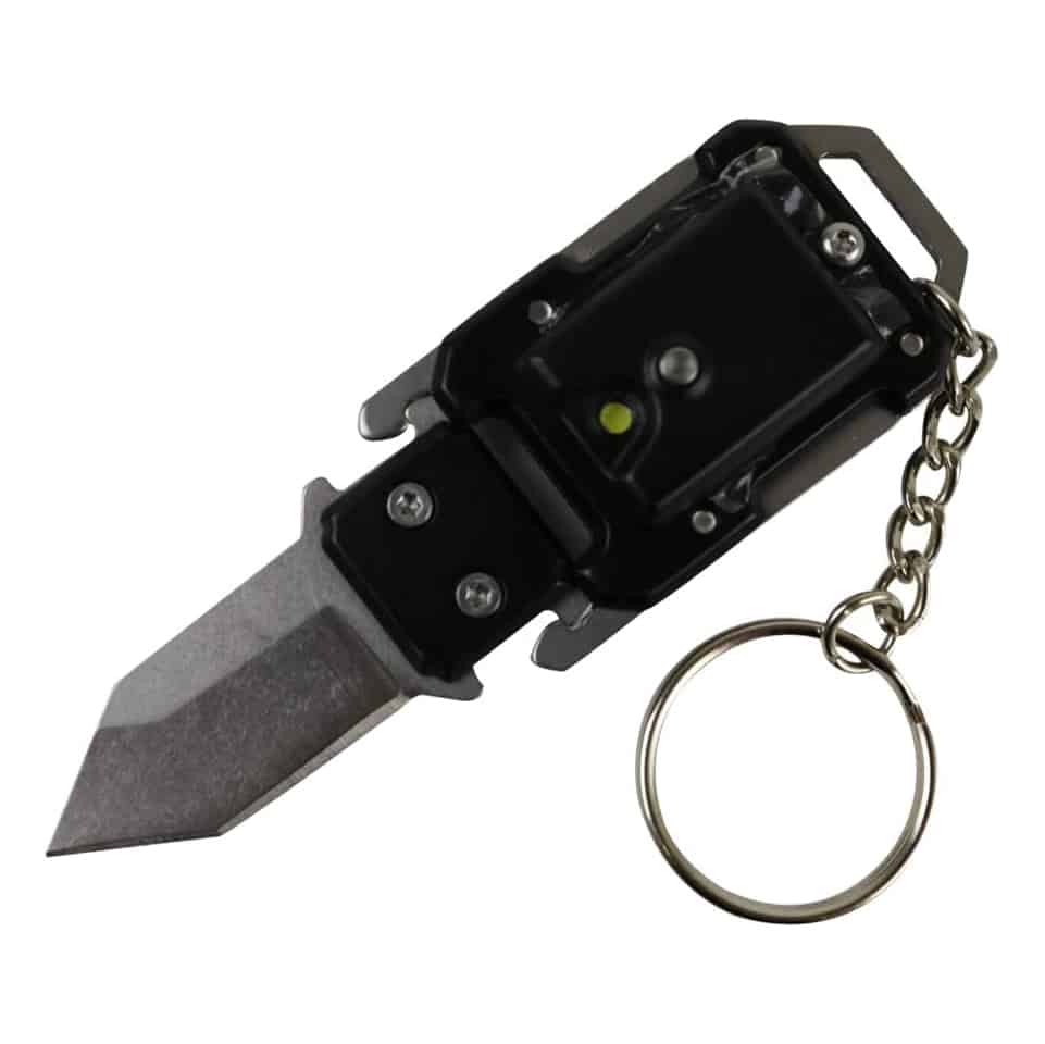 Survival Mini Pocket EDC Knife LED Light w/ Key Chain