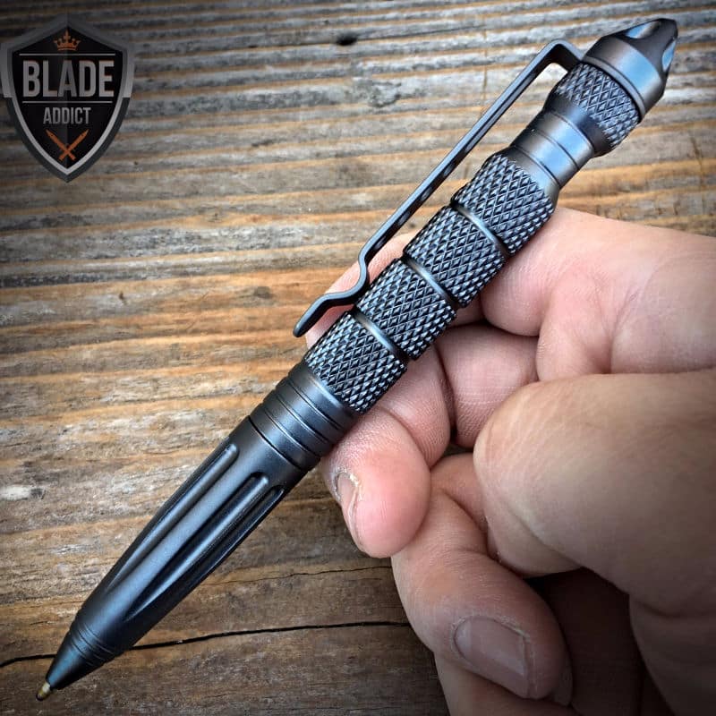 Black Tactical Pen 6 Metal Glass Breaker, Handcuff Key, Emergency Self  Defense