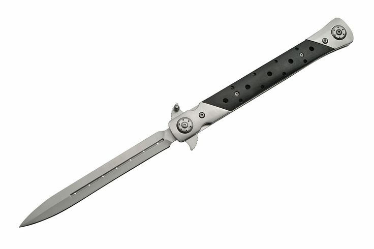 TAC FORCE 13" Extra Large Spring Assisted STILETTO HARDWOOD Pocket Knife