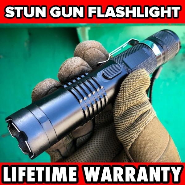 STINGTEC Tactical Stun Gun HIGH POWER Metal Rechargeable LED Flashlight - PINK