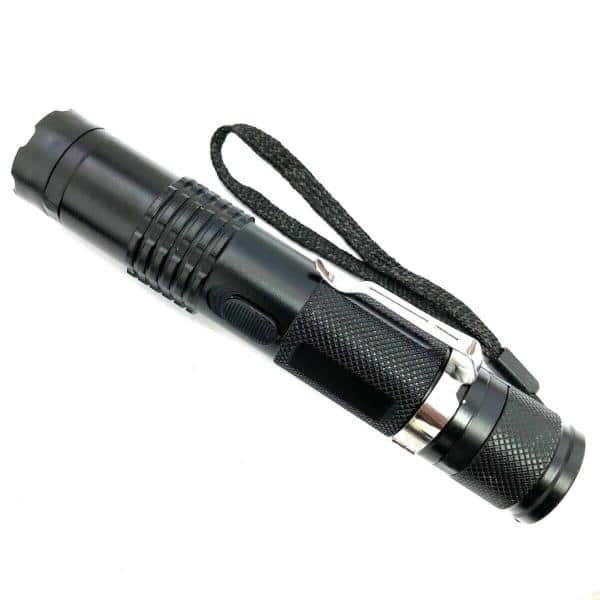 Black Tactical MILITARY Metal Stun Gun 499 MV LED Flashlight Rechargeable NEW
