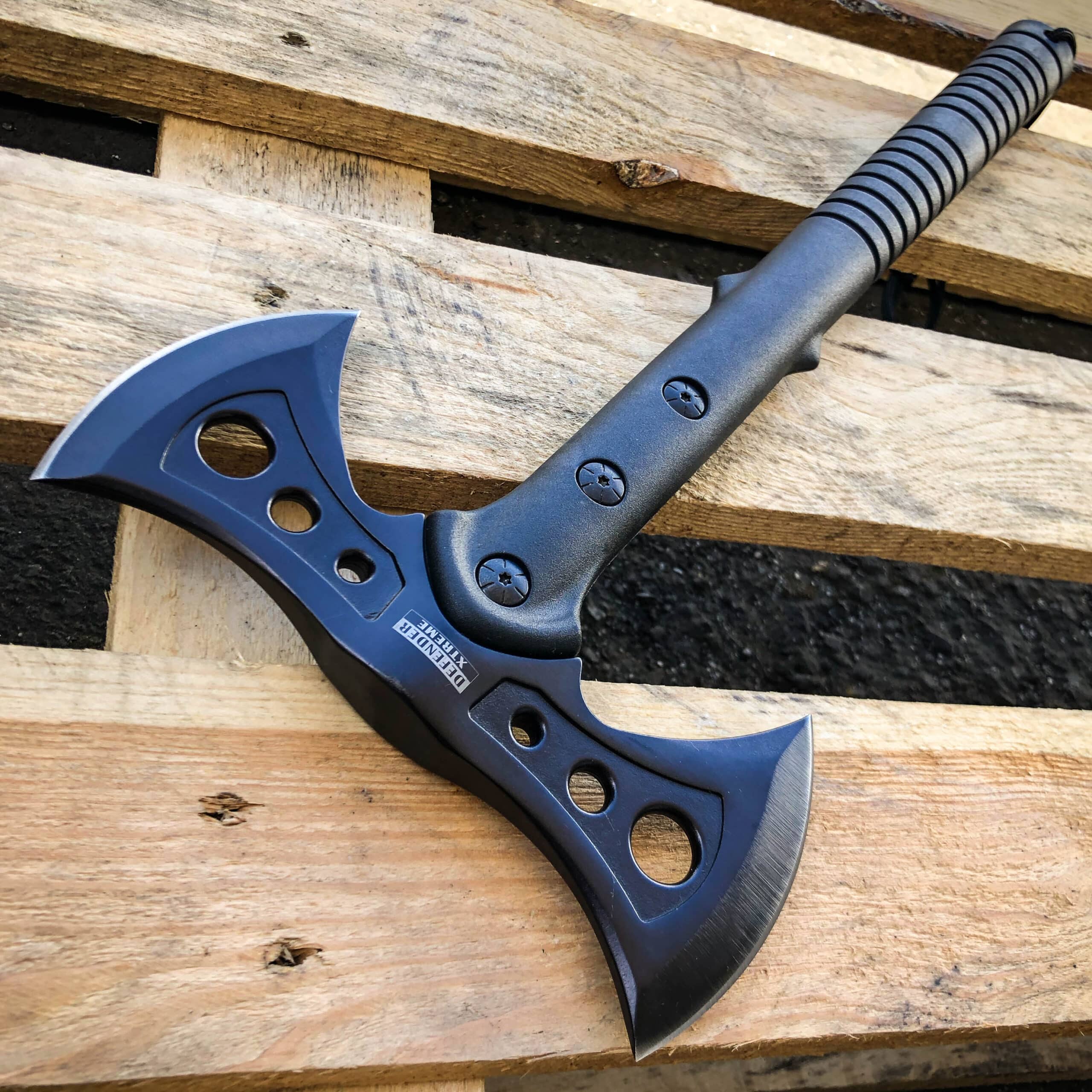 15.5″ Black Tactical Axe Double Blade Head Tomahawk Hatchet Throwing Knife Blade