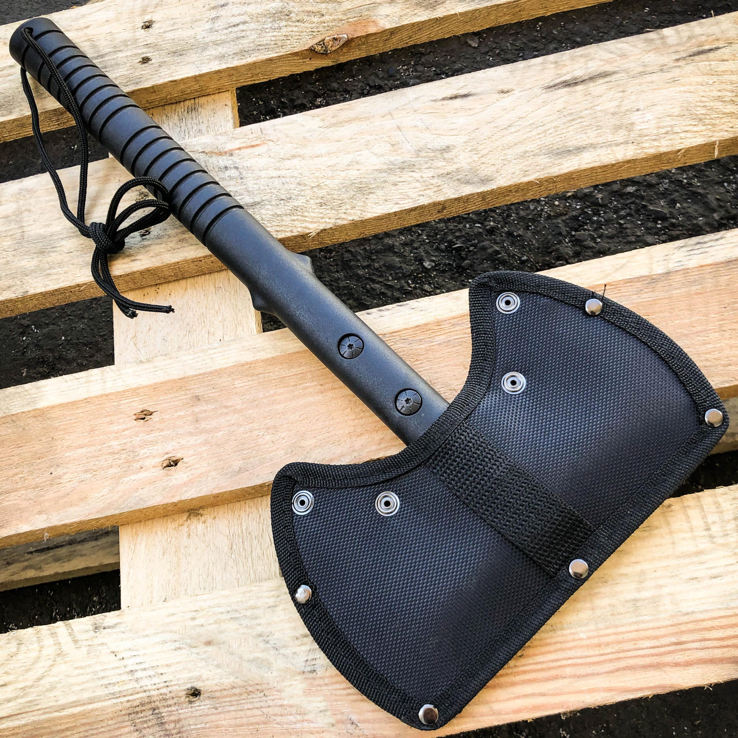 15.5" Black Tactical Axe Double Blade Head Tomahawk Hatchet Throwing Knife Blade
