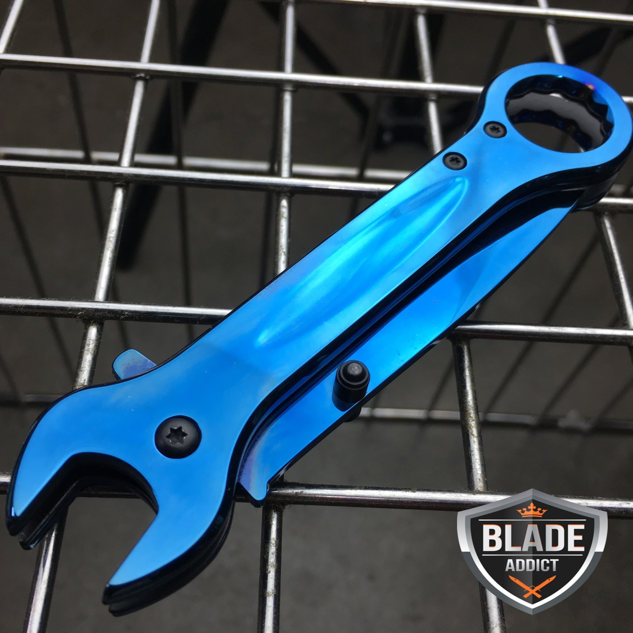 7.5" Multi-Tool Wrench Tactical Spring Assisted Open Folding Pocket Knife Blue