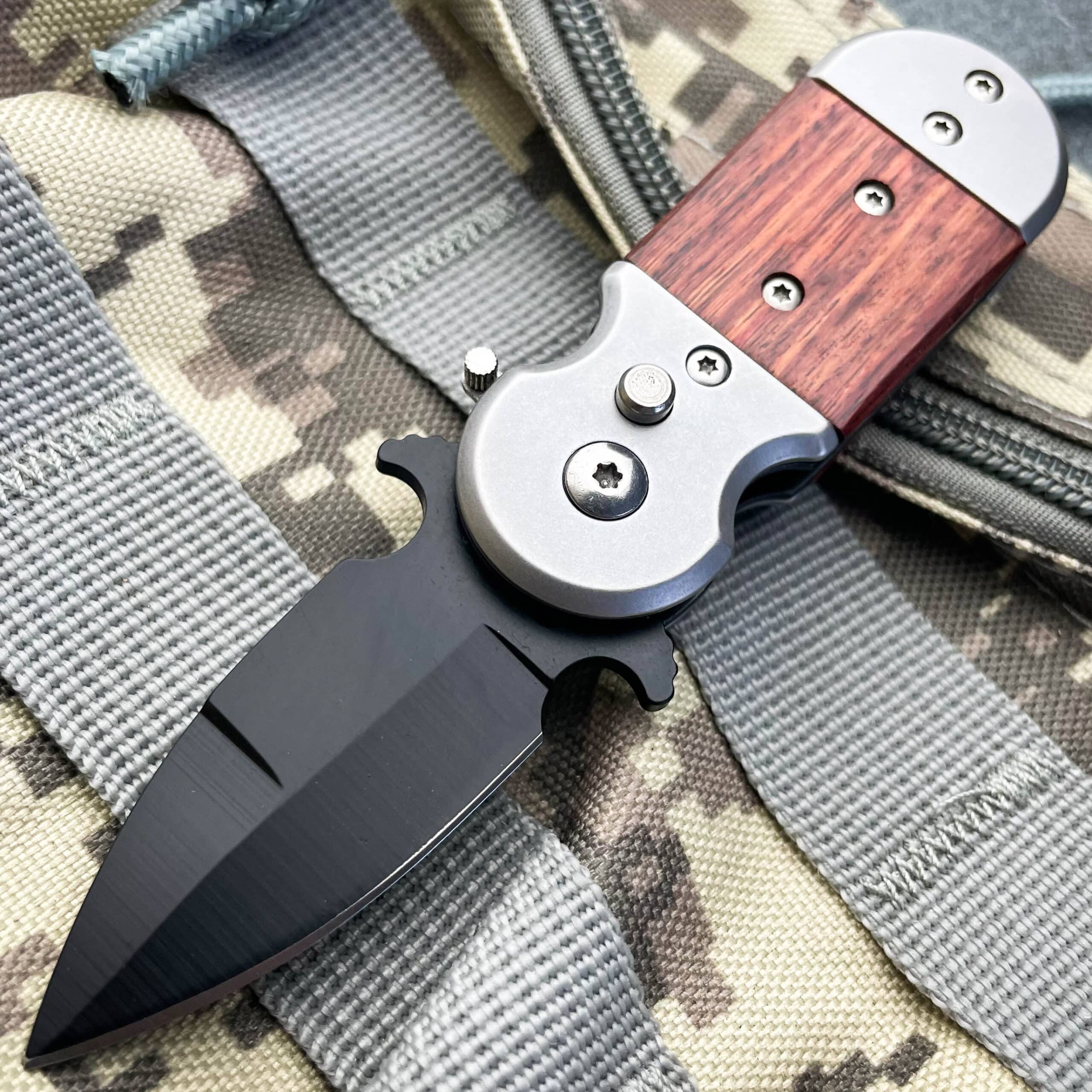 TAC FORCE MILANO STILETTO Pocket Knife Wood