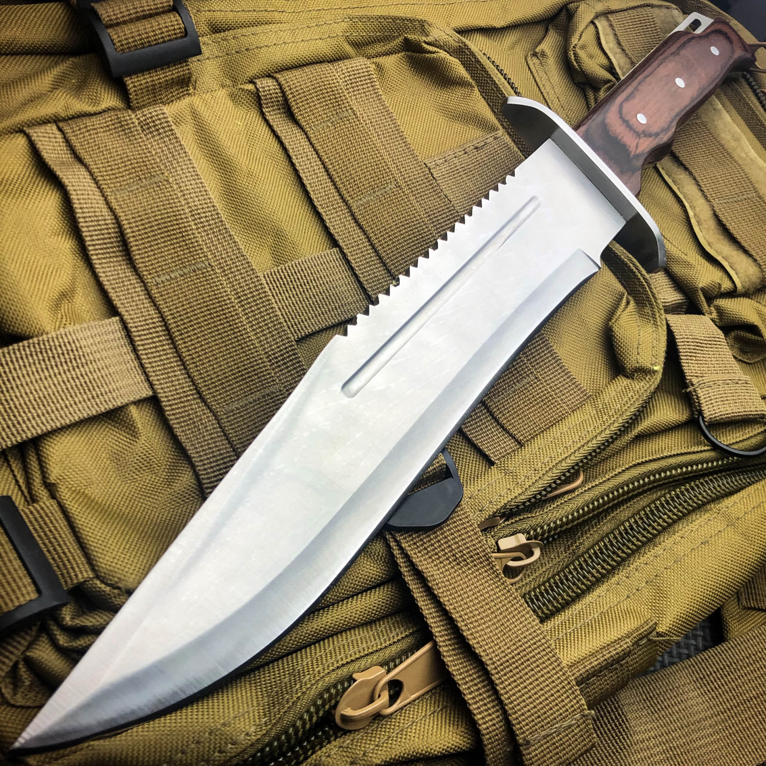 16" Full Tang TACTICAL Hunting Rambo Fixed Blade Camping Bowie Knife w Sheath