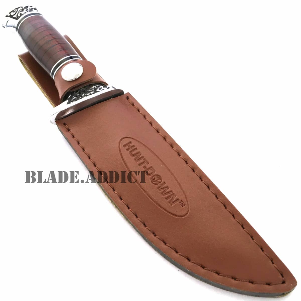 10" Full Tang Fixed Blade Knife Hunting Skinning Survival Army Bowie Blade Wood