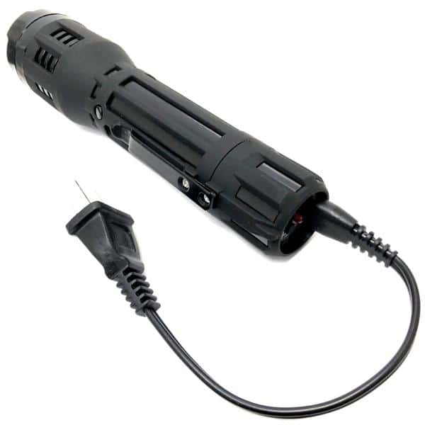 Metal POLICE Stun Gun 10MV Rechargeable LED Flashlight w/ Case BLACK New