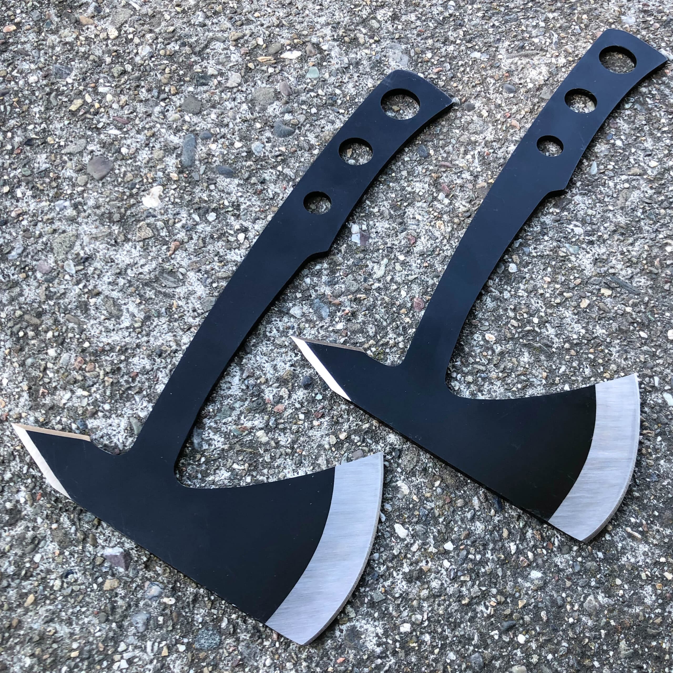 2 PC Black Tactical Axe TWIN Double Blade Head Tomahawk Hatchet