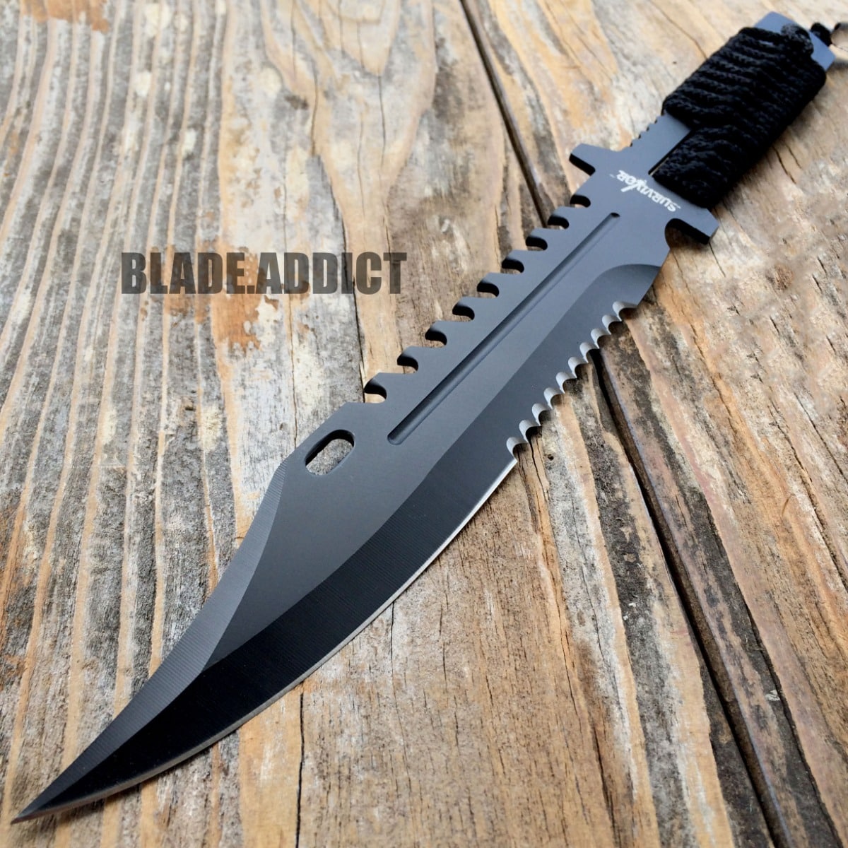 13" TACTICAL SURVIVAL Rambo Full Tang FIXED BLADE KNIFE Hunting w/ SHEATH