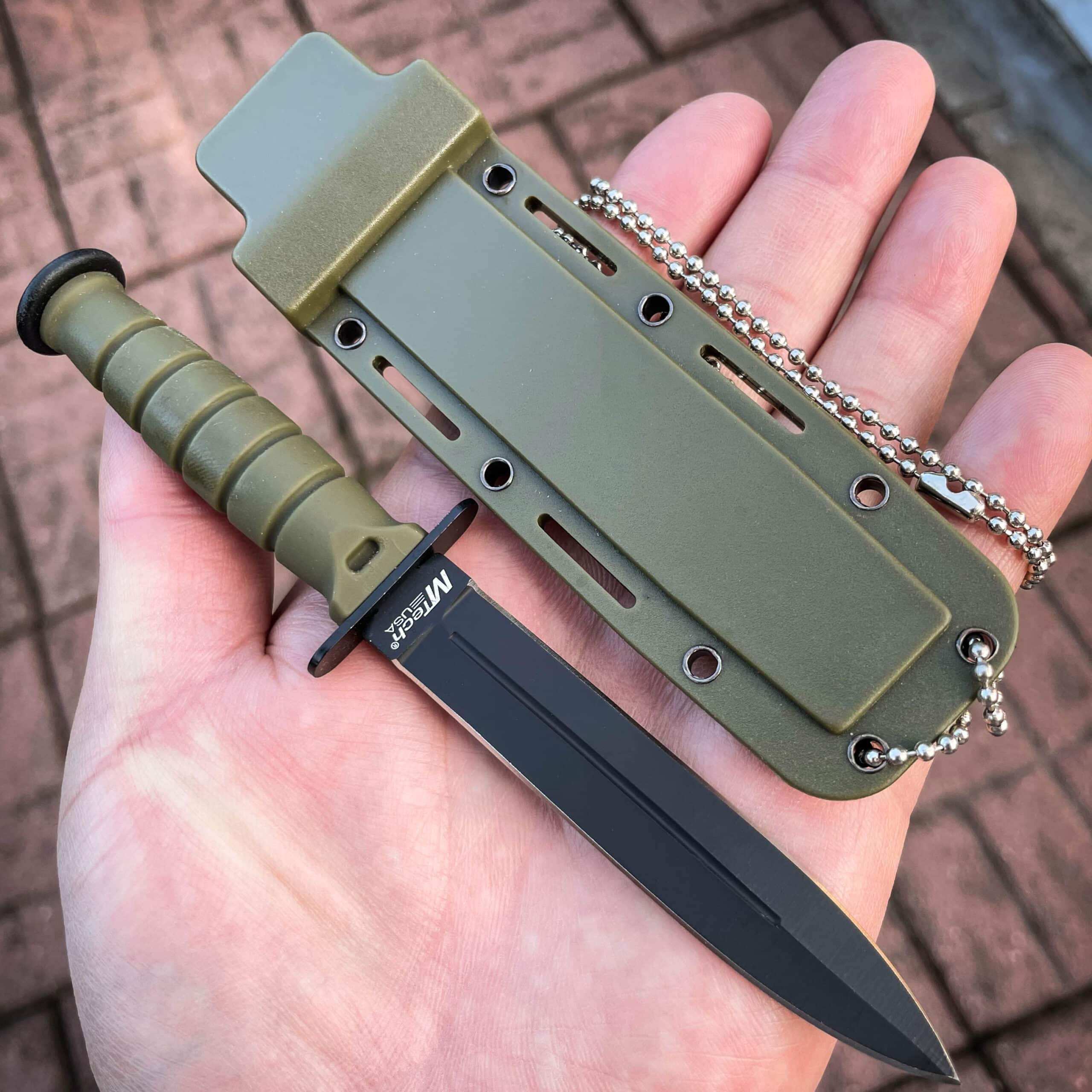 USMC COMBAT FIGHTER KNIFE - FIXED BLADE WITH LEATHER SHEATH