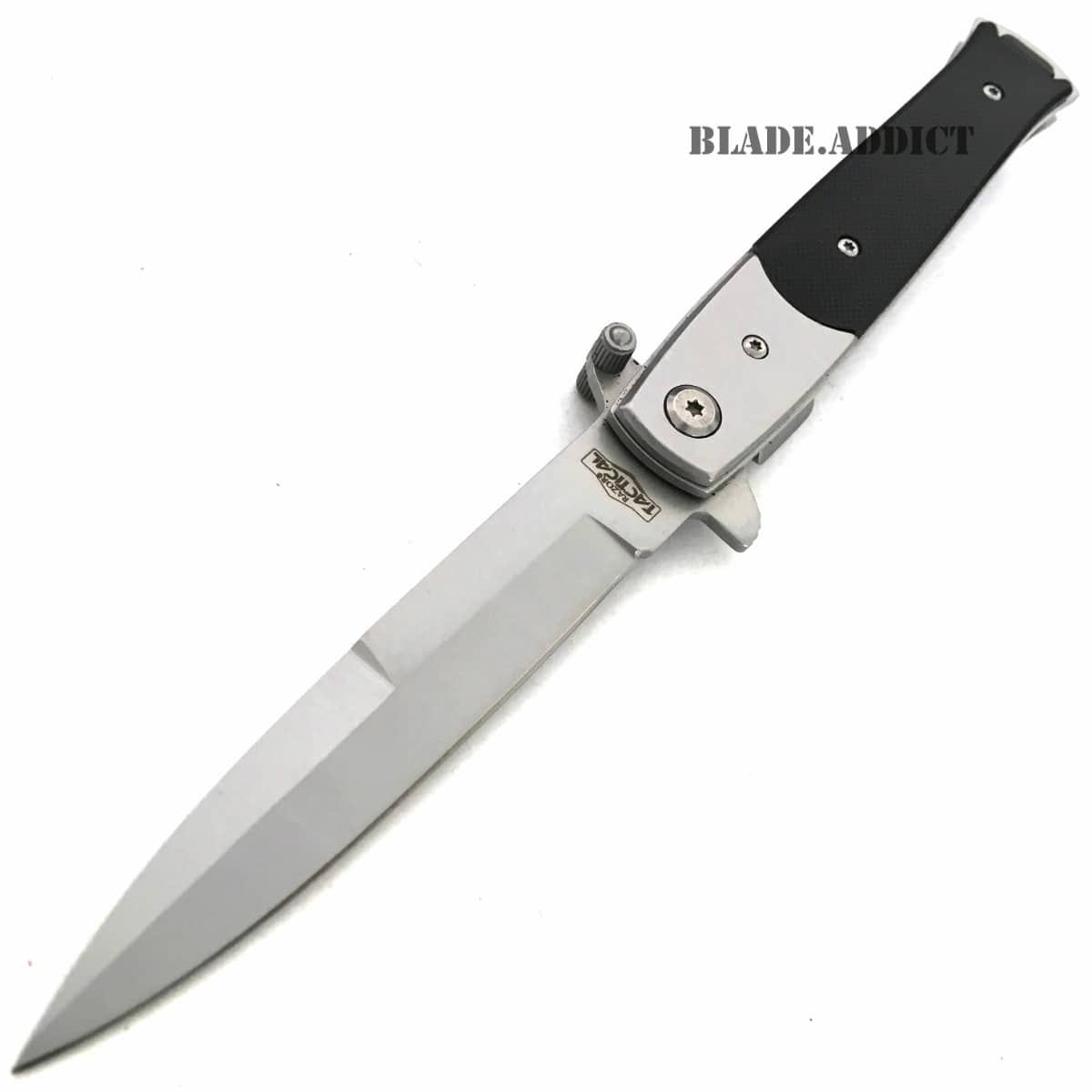 9" Italian Milano Stiletto Tactical Spring Assisted Open Pocket Knife G10 edc-