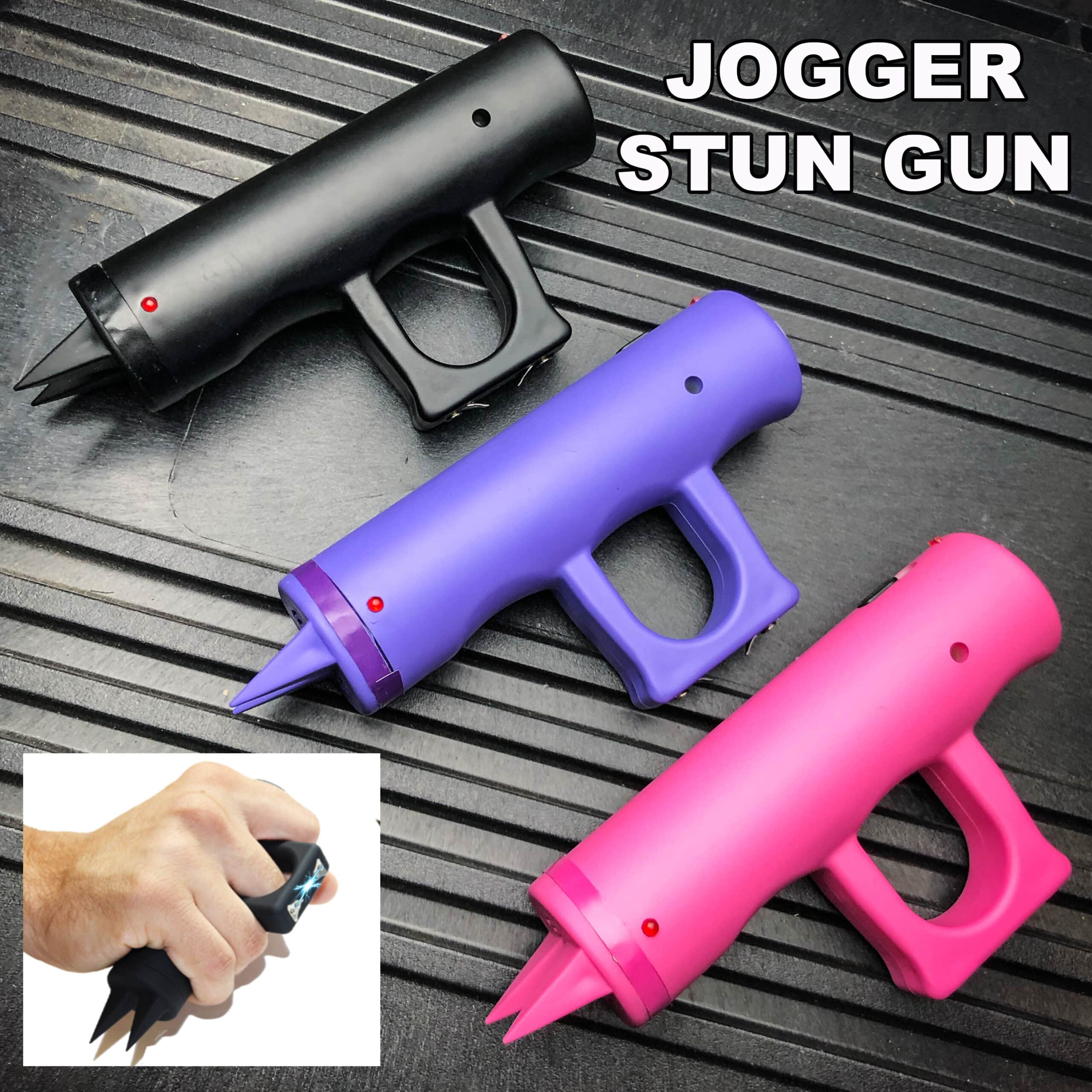 SPIKED JOGGER STUN GUN WITH ALARM AND USB CHARGER
