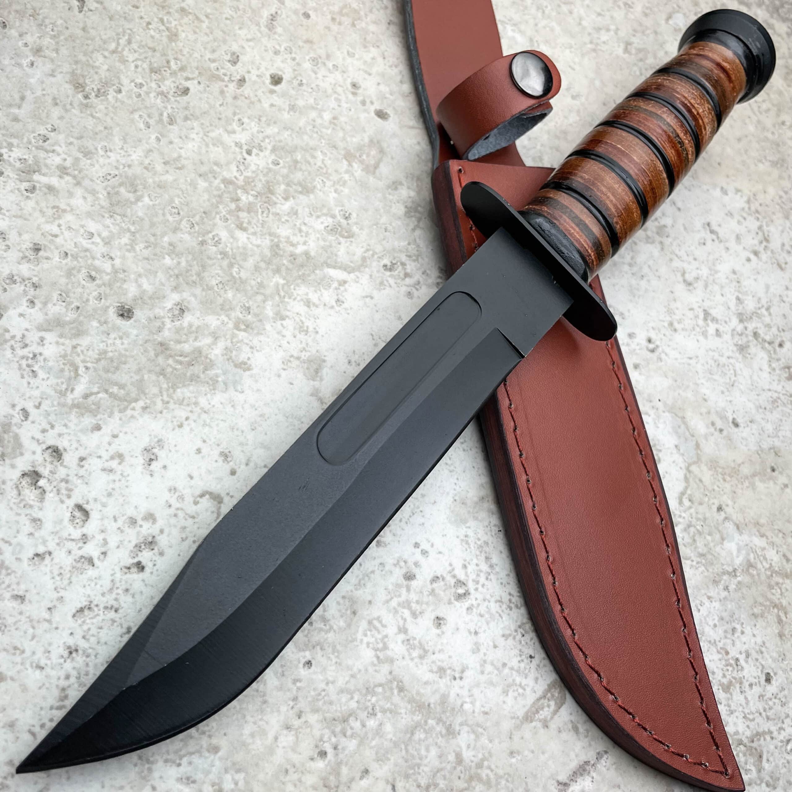 12" Military Tactical WWII COMBAT Fixed Blade Survival Hunting KNIFE w/ Sheath