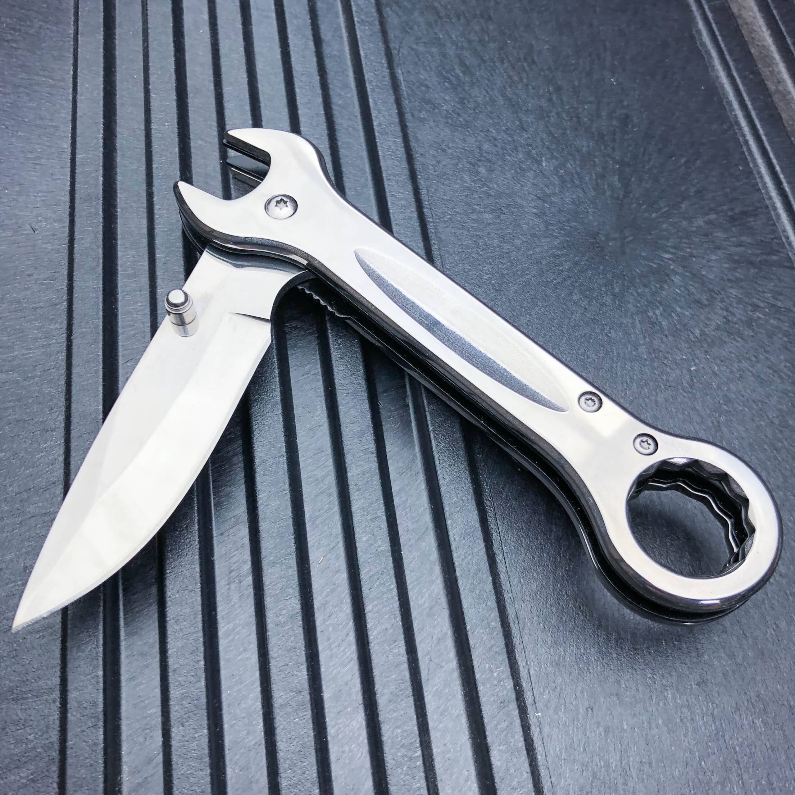 7.5" MULTI-TOOL WRENCH POCKET KNIFE TACTICAL SPRING ASSISTED OPEN FOLDING CHROME