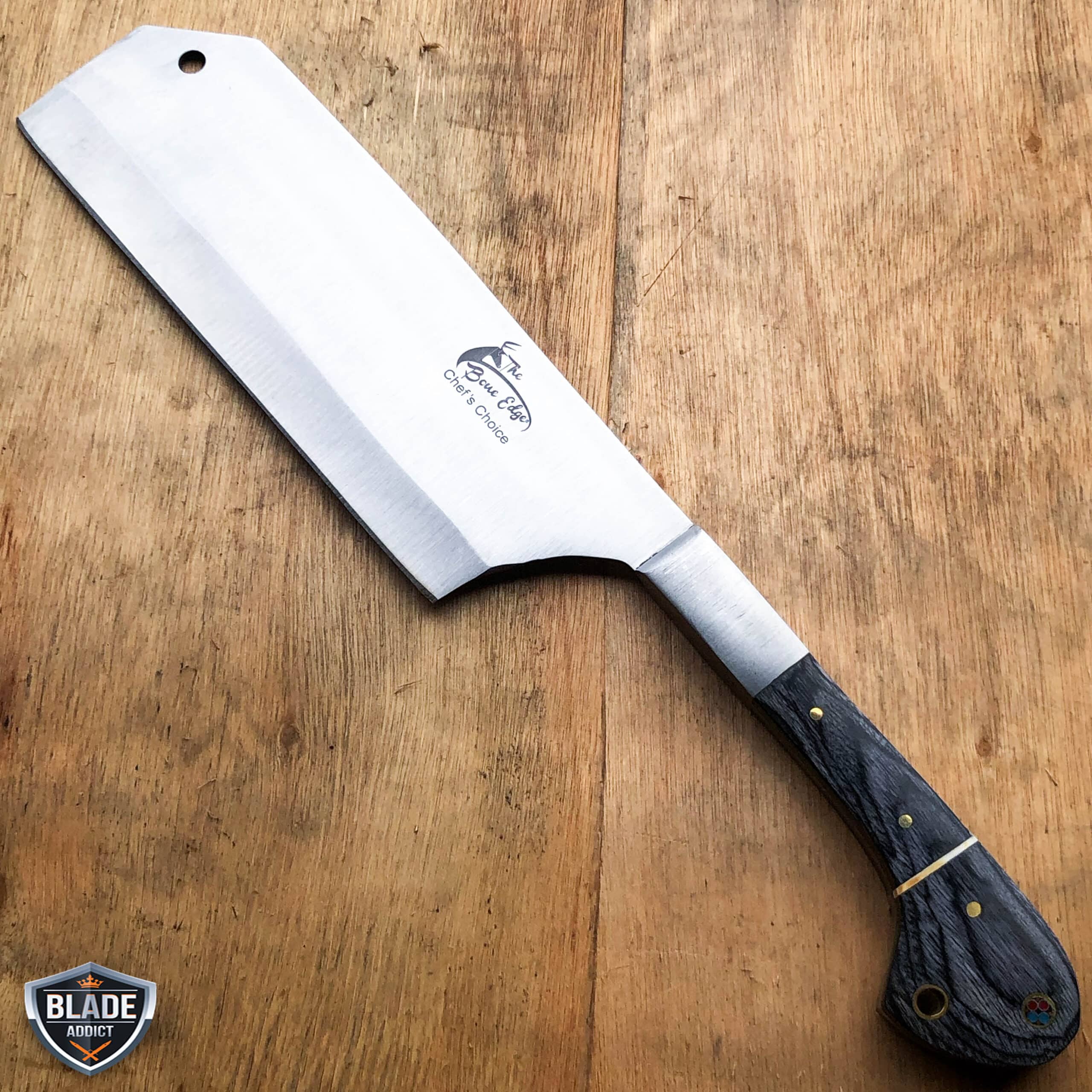 12" MEAT CLEAVER CHEF BUTCHER KNIFE Stainless Steel Chopper Full Tang Kitchen