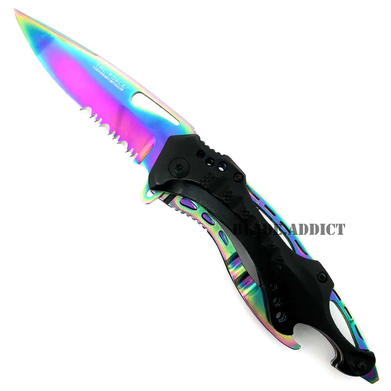 8" TAC FORCE RAINBOW SPRING ASSISTED TACTICAL FOLDING KNIFE Blade Open Pocket NEW