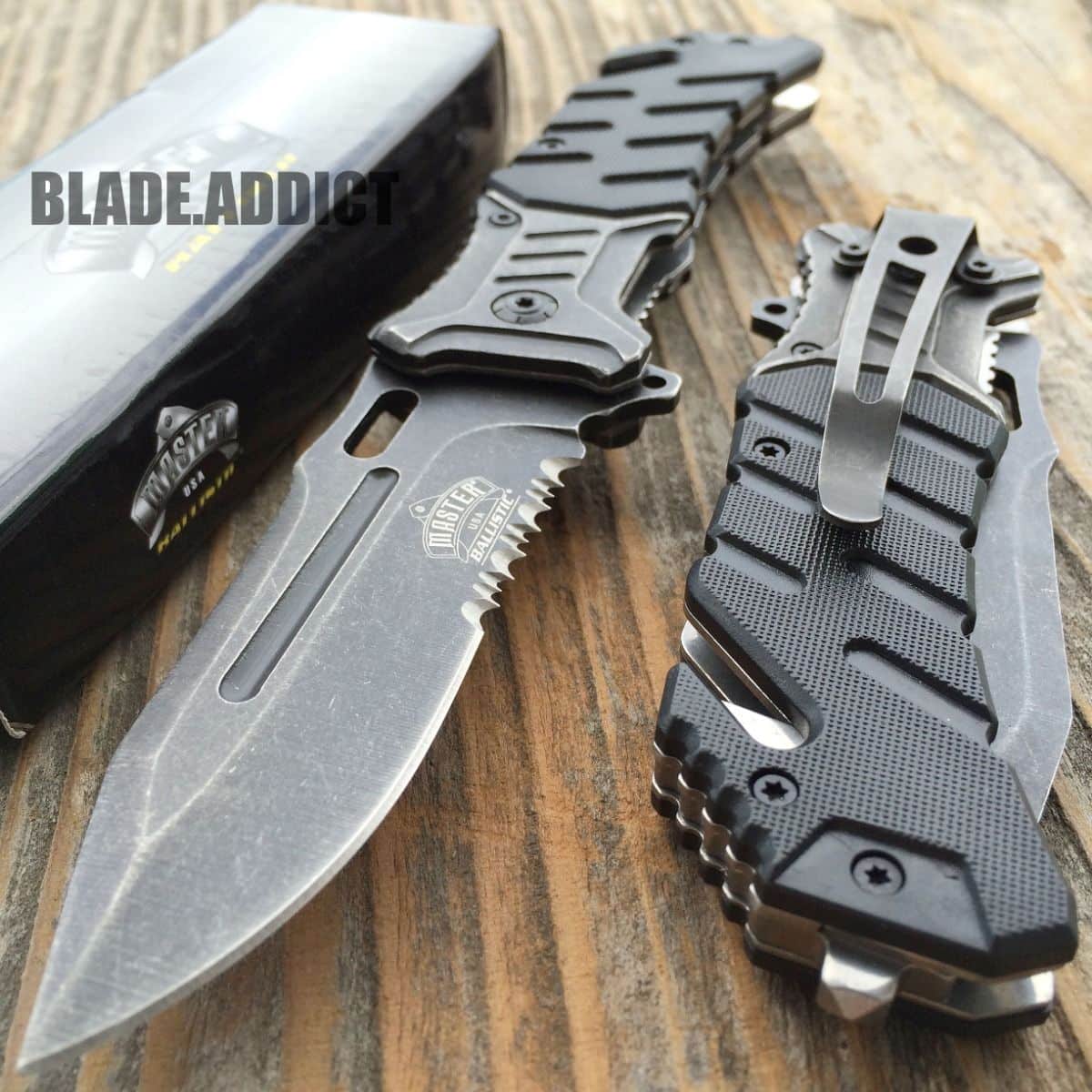 9" TAC FORCE Chrome Italian Stiletto Tactical Spring Assisted Open Pocket Knife