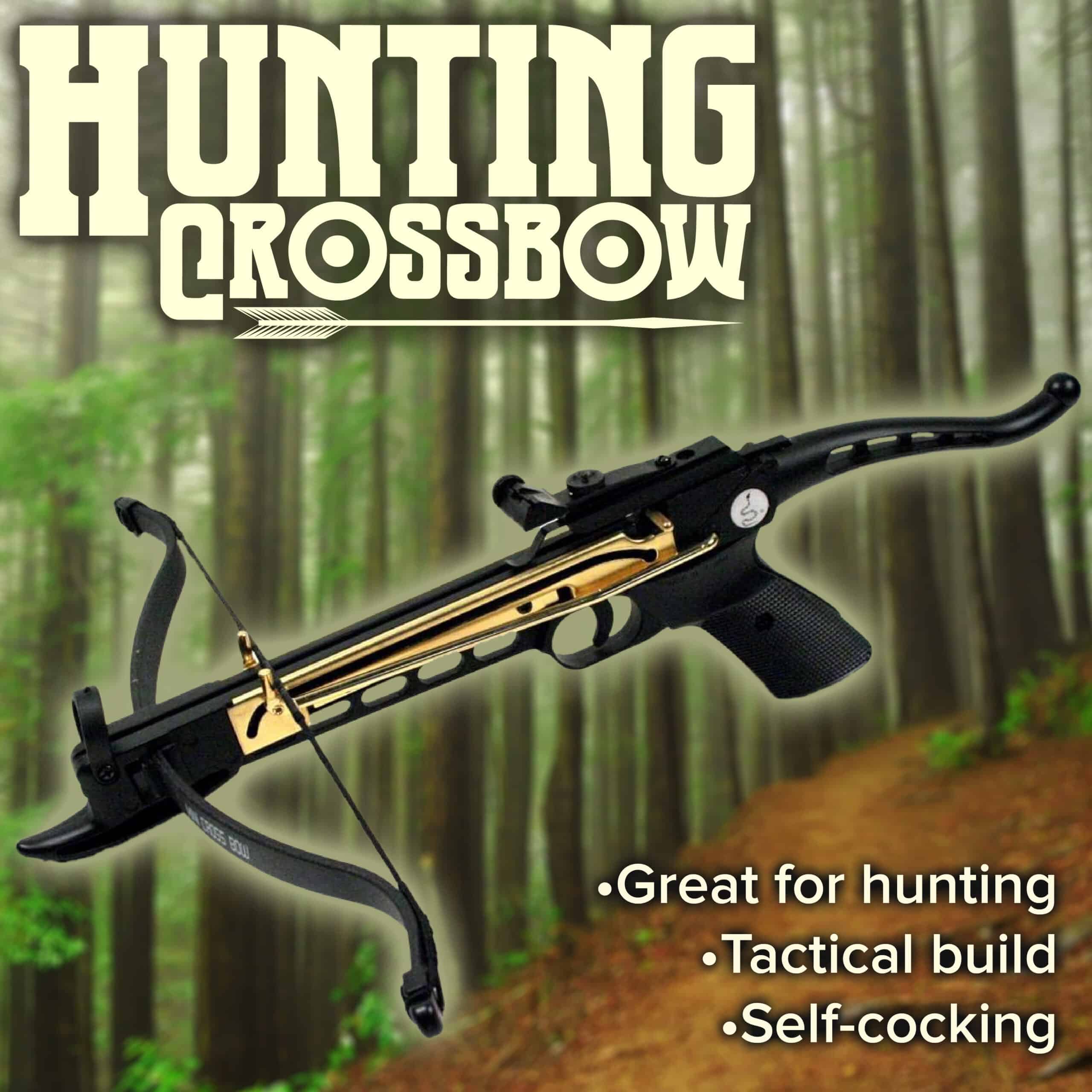 Hunting Camping Tactical Self-Cocking COBRA Pistol Crossbow w/ Arrows 80LB