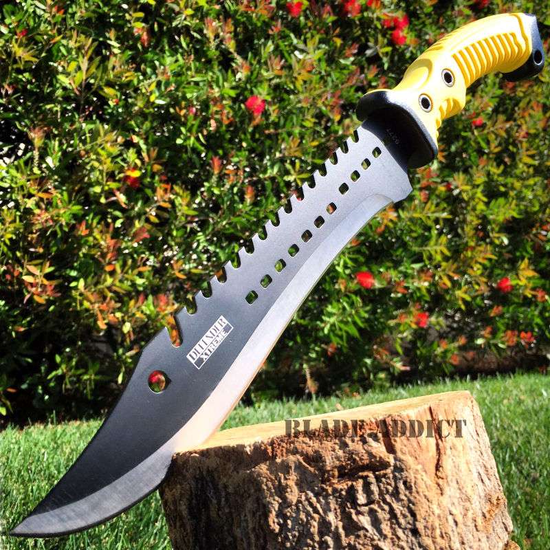 16" TACTICAL HUNTING SURVIVAL FIXED BLADE MACHETE KNIFE Camping Axe Sword YW
