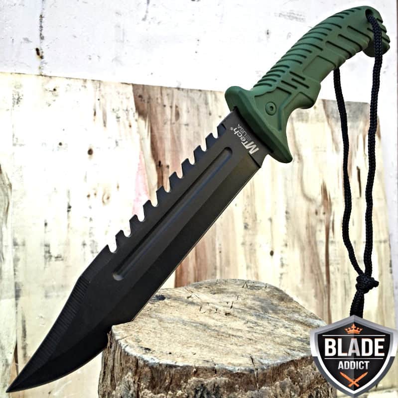 13" TACTICAL SURVIVAL Rambo Hunting FIXED BLADE KNIFE Army Bowie w/ SHEATH New