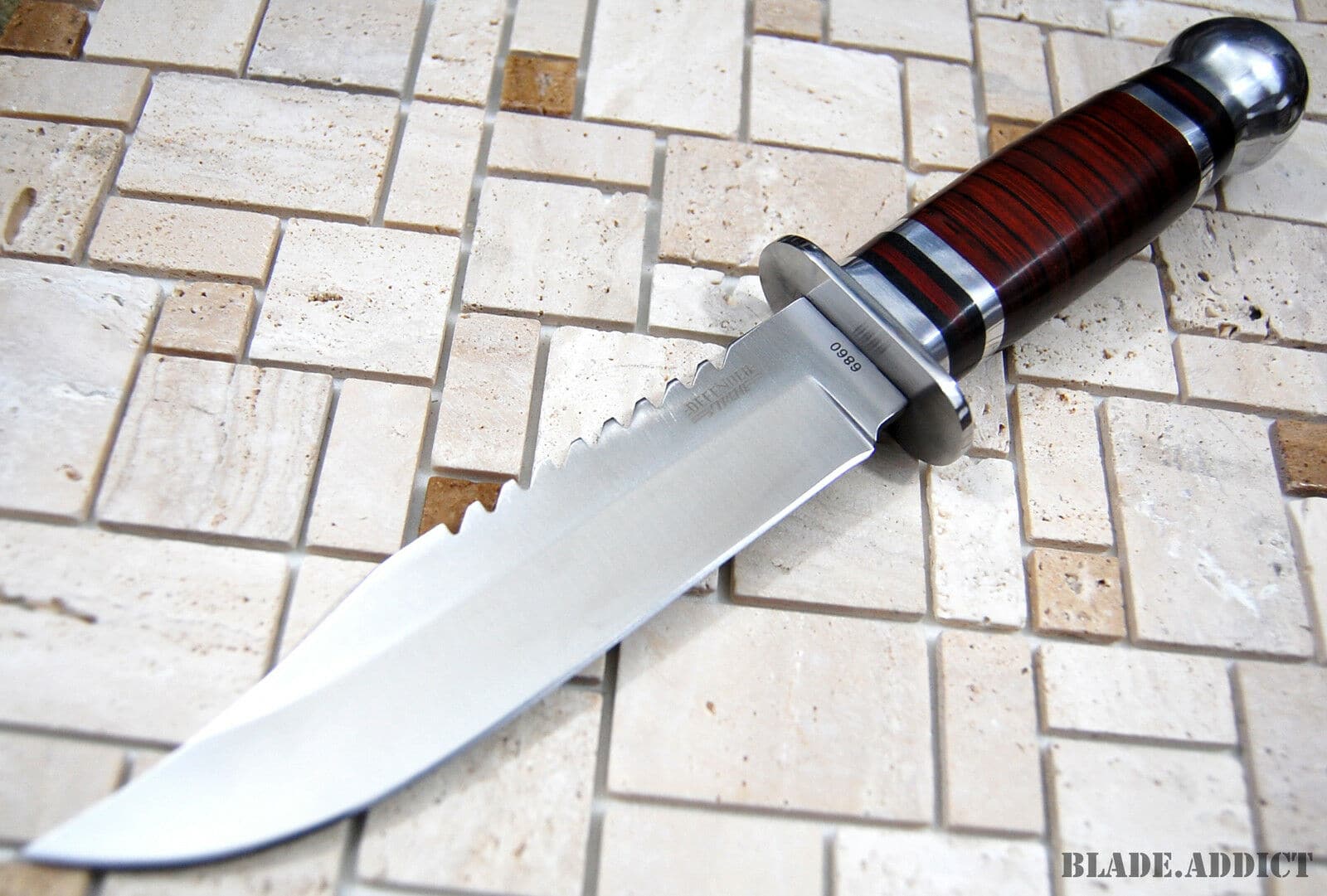 10.5" Stainless Steel Survival Skinning Hunting Knife Wood Bowie Camping