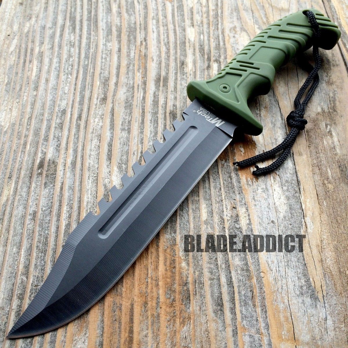13" TACTICAL SURVIVAL Rambo Hunting FIXED BLADE KNIFE Army Bowie w/ SHEATH New