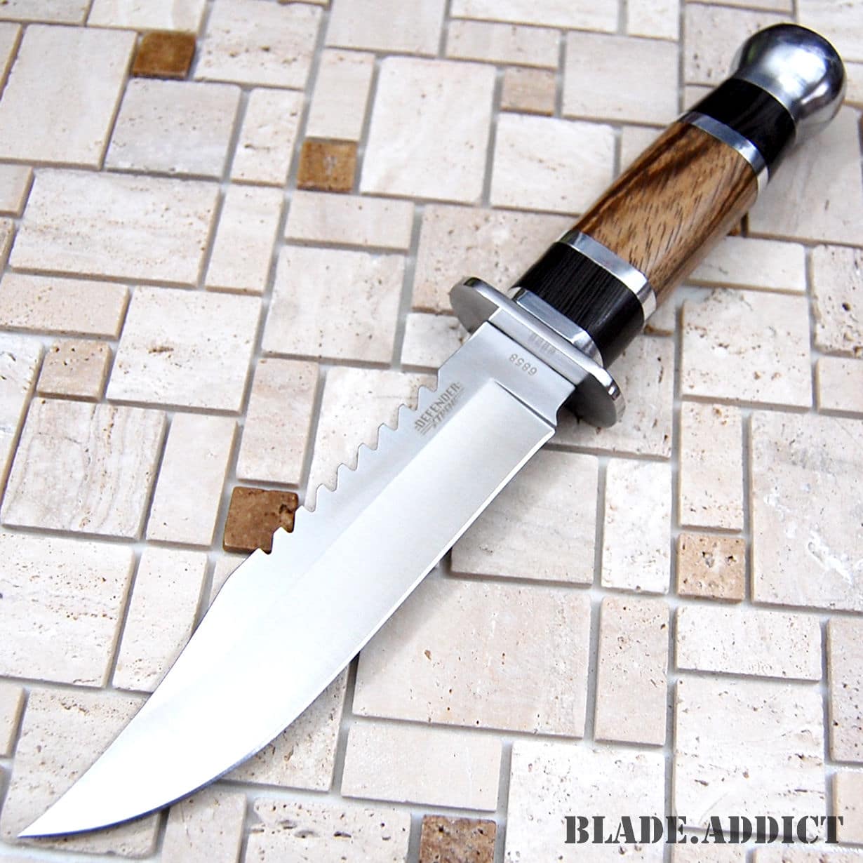 10.5" Stainless Steel Survival Skinning Hunting Knife Wood Bowie Camping Skinner