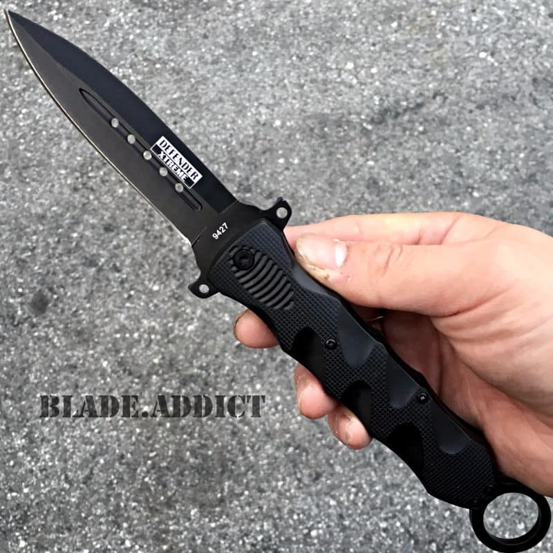 8" Ladies Purple HEART TACTICAL Combat Spring Assisted Open Folding Pocket Knife