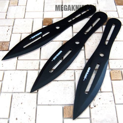 3Pc 7.5" Ninja Tactical Combat Kunai Throwing Knife Set w/ Sheath