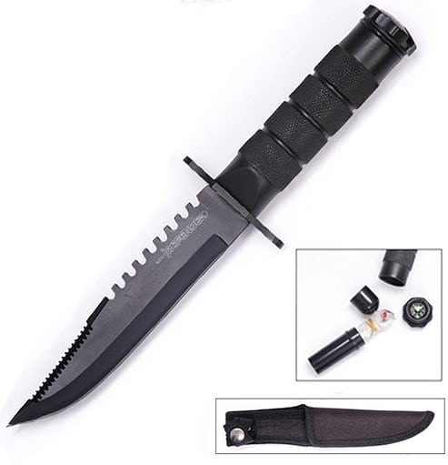 8.5" Tactical Fishing Hunting Survival Knife w/ Sheath Bowie Survival Kit Combat