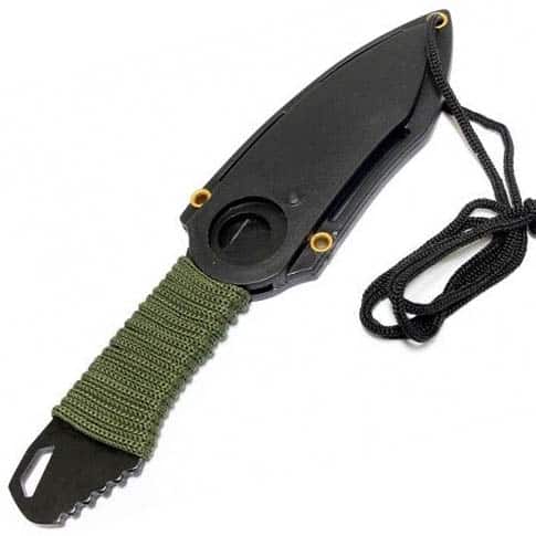 7" TACTICAL MILITARY FIXED BLADE NECK KNIFE w/ SHEATH boot camping Combat